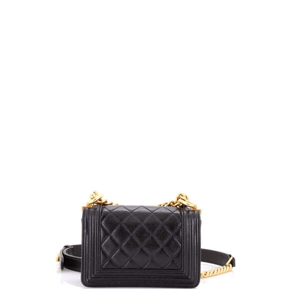 Chanel Boy Flap Bag Quilted Caviar Mini #240541C43B - Picture 3 of 6